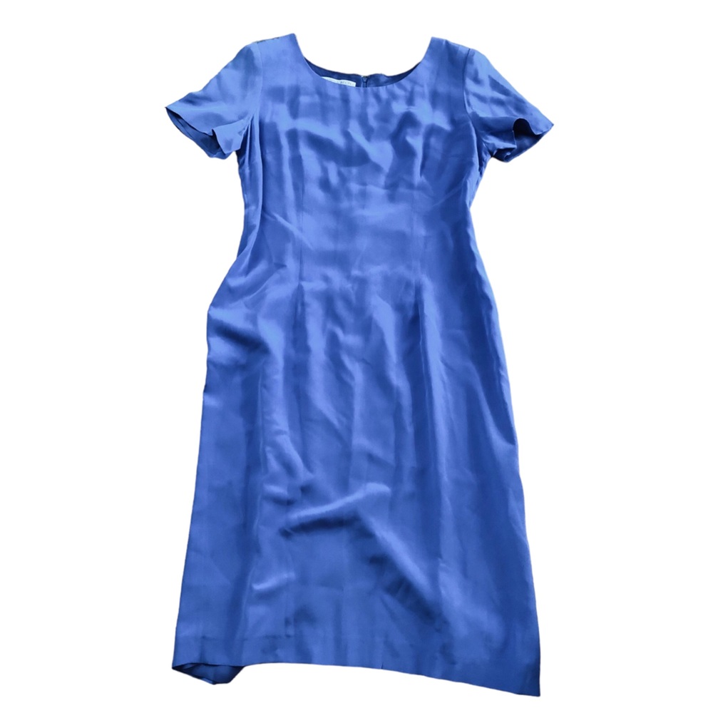 Maggy London 100% Silk Dress, Periwinkle (blue and purple), Size 14, business
